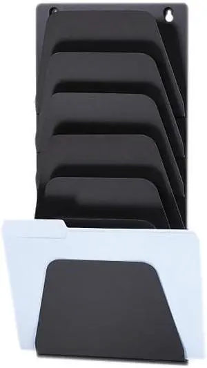 Officemate 21505 Wall File Holder, Letter/Legal, 7 Pockets, Black