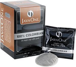 Java Trading Corporation 39830206141 Coffee Pods, Colombian Supremo, Single Cup, 14/Box