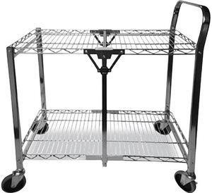 Bostitch BSAC-LG-BLACK Stowaway Folding Carts, 2 Shelves, 35.00"w x 37.25"d x 22.00"h, Black, 250 lb Capacity