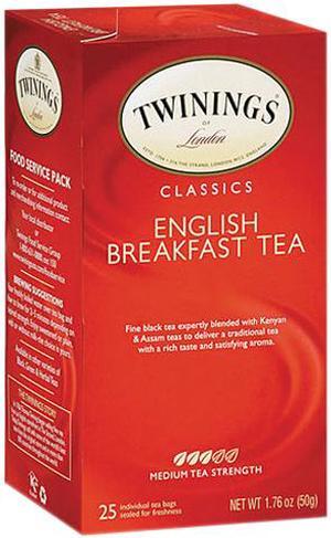 Twinings 09181 Tea Bags, English Breakfast, 1.76 oz, 25/Box