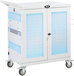 Tripp Lite CSC32USBWHG Safe-IT Multi-Device UV Charging Cart, Hospital-Grade, 32 USB Ports, iPad and Android Tablets
