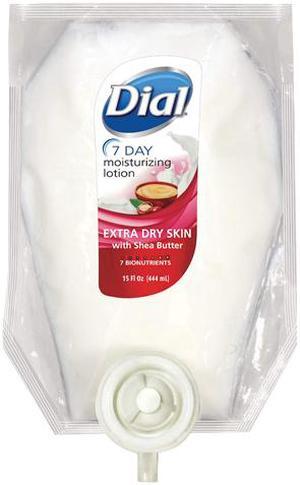 Dial 17000122601 Extra Dry 7-Day Moisturizing Lotion with Shea Butter, Floral, 15 oz. Refill, 6 / Carton