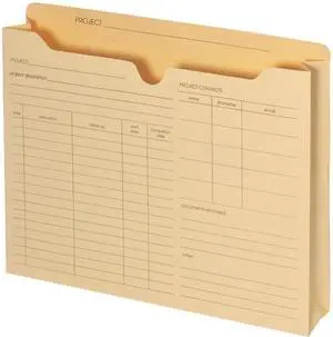 Tops B3143P Pendaflex Jackets, Reinforced, 2" Exp., Manila - Black Print, Letter, 50/BX, 1 BX/CT