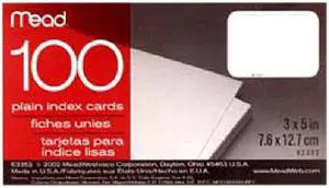 Mead 63352 100Ct 3 x 5 Pl Index Card (Pack Of 12)