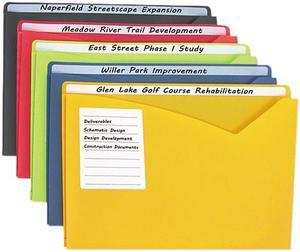 C-line 63060 Write-on Poly File Jackets, Assorted, 11" X 8 1/2", 25/BX