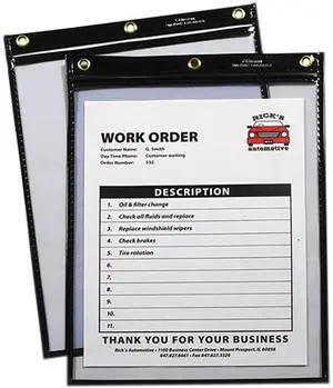 C-Line 50912 - Heavy-Duty Super Heavyweight Plus Shop Ticket Holders, Black, 12 x 9, 15/BX
