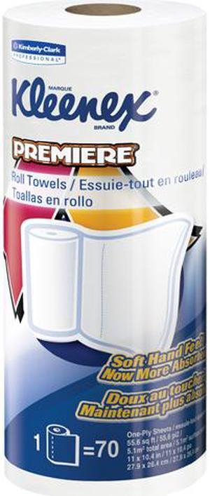 Kleenex Towels Premier Kitchen Paper Towels (13964), Cloth-Like Softness, Perforated, 24 Rolls / Case, 70 Kleenex Paper Towels / Roll