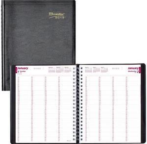 Brownline CB960BLK CoilPro Daily 4-Person Professional Appointment Book, Julian - Daily - 1 Year - 2019