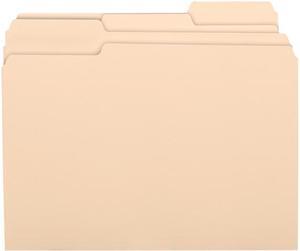 Business Source 17525 1/3 Cut Recycled Top Tab File Folder - 8.50" Width x 11" Length Sheet Size - 0.75" Expansion - 1/3 Tab Cut - Assorted Position Tab Location - Manila - 100 / Box, 1Box