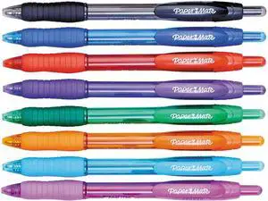 Paper Mate 1960662 Profile Retractable Ballpoint Pen, 1.4mm, Assorted Ink/Barrel, 8/Set