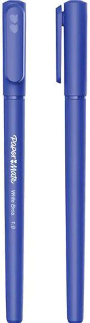 Paper Mate 3311131C Write Bros. Stick Ballpoint Pen, Medium 1mm, Blue Ink/Barrel, Dozen