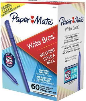 Paper Mate 4621501C Write Bros. Stick Ballpoint Pen Value Pack, Medium 1mm, Blue Ink/Barrel, 60/Pack