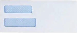 Business Source 42204 Double Window Envelopes, 3-5/8" x8-5/8", 500/Box, Wove