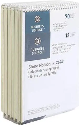 Business Source 26741PK Wirebound Steno Notebook, Pack of 12