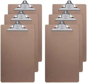 Business Source 28554BD Hardboard Clipboard Brown - 6 / Bundle