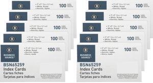 Business Source 65259BX Ruled White Index Cards 3.00" x 5.00" - White Paper - 1000 / Box