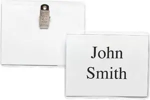 Business Source 19184BD Clip Holder Style Badge Kit - 250 / Bundle - Clear