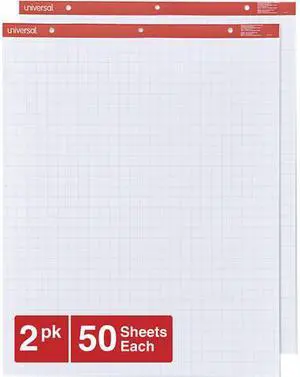 Universal UNV35602 Easel Pads/Flip Charts, 27" x 34", White, 50 Sheets, 2/Carton