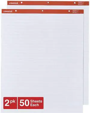 Universal UNV35601 Easel Pads/Flip Charts, 27" x 34", White, 50 Sheets, 2/Carton