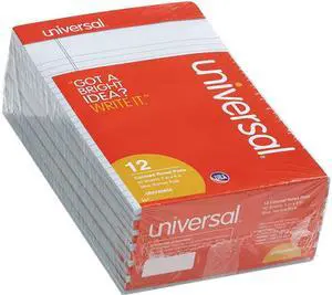 Universal UNV35850 Colored Perforated Writing Pads, Narrow Rule, 5" x 8", Blue, 50 Sheets, Dozen