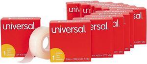 Universal UNV83412 Invisible Tape, 1" Core, 0.75" x 27.78 yds, Clear, 12/Pack