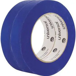 Universal UNVPT14025 Premium Blue Masking Tape with UV Resistance, 3" Core, 1" x 60 yds, Blue, 2/Pack