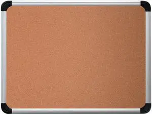 Universal UNV43713 Cork Board with Aluminum Frame, 36" x 24", Natural, Silver Frame
