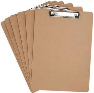 Universal UNV05562 Hardboard Clipboard, 1/2" Capacity, Holds 8 1/2w x 12h, Brown, 6/Pack