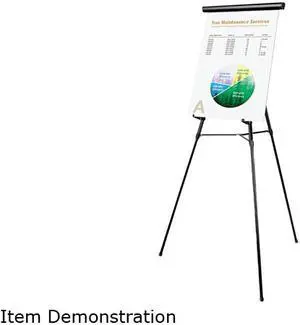 Universal UNV43150 3-Leg Telescoping Easel with Pad Retainer, Adjusts 34" to 64", Aluminum, Black Universal UNV43150 3-Leg Telescoping Easel with Pad Retainer, Adjusts 34" to 64", Aluminum, Black
