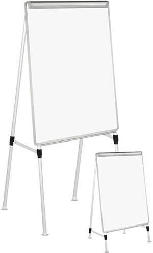 Universal UNV43033 Dry Erase Easel Board, Easel Height: 42" to 67", Board: 29" x 41", White/Silver
