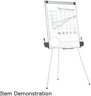 Universal UNV43031 Tripod-Style Dry Erase Easel, Easel: 44" to 78", Board: 29" x 41", White/Silver
