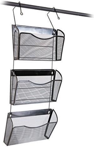 Universal UNV20011 Mesh Three-Pack Wall Files with Hanger, Letter, Black