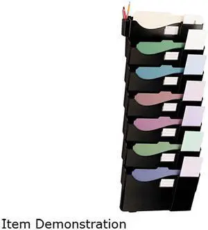 Universal UNV08174 Grande Central Filing System, Seven Pocket, Wall Mount, Plastic, Black Universal UNV08174 Grande Central Filing System, Seven Pocket, Wall Mount, Plastic, Black