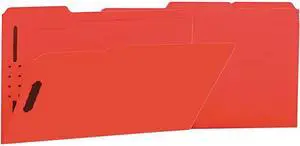 Universal UNV13527 Deluxe Reinforced Top Tab Folders with Two Fasteners, 1/3-Cut Tabs, Legal Size, Red