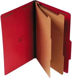 Universal UNV10313 Bright Colored Pressboard Classification Folders, 2 Dividers, Legal Size
