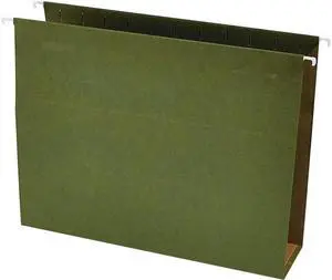 Universal UNV14143 Box Bottom Hanging File Folders, Letter Size, 1/5-Cut Tab, Standard Green