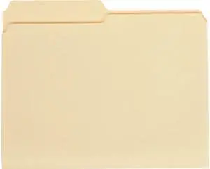 Universal UNV12112EE Top Tab Manila File Folders, 1/2-Cut Tabs, Assorted Positions, Letter Size