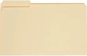 Universal UNV15113EE Top Tab Manila File Folders, 1/3-Cut Tabs, Assorted Positions, Legal Size