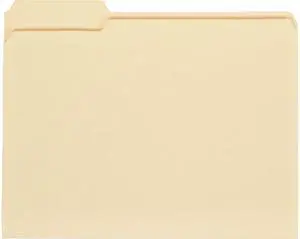 Universal UNV12113EE Top Tab Manila File Folders, 1/3-Cut Tabs, Assorted Positions, Letter Size