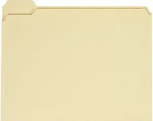 Universal UNV12115EE Top Tab Manila File Folders, 1/5-Cut Tabs, Assorted Positions, Letter Size