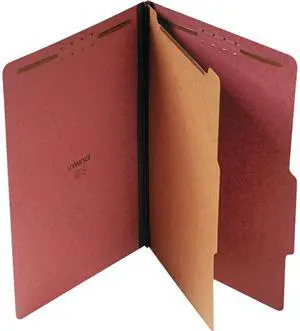Universal UNV10260 Four-Section Pressboard Classification Folders, 1 Divider, Legal Size