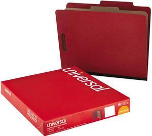 Universal UNV10250 Four-Section Pressboard Classification Folders, 1 Divider, Letter Size