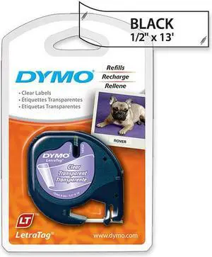 Sanford 16952 LetraTag Plastic Label Tape Cassette, 1/2in x 13ft, Clear