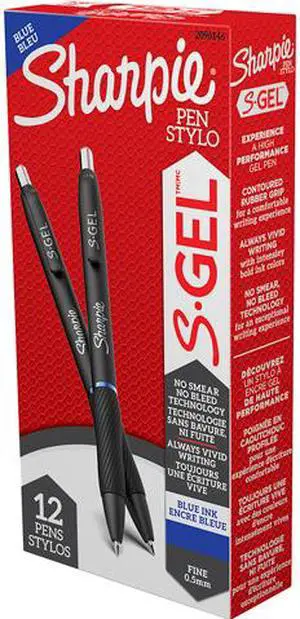Sanford 2096146 S Gel Pen, Fine 0.5 Mm, Blue Ink, Black Barrel