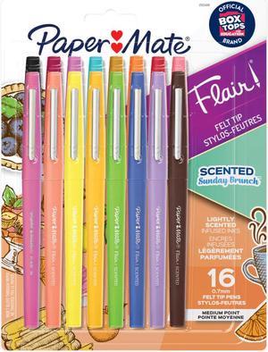 Paper Mate 2125408 Flair Scented Felt Tip Porous Point Pen Stick Medium 07 mm Assorted Ink and Barrel Colors 16Pack