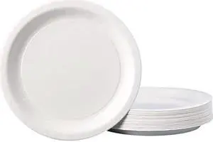 Hoffmaster PL7095 Coated Paper Dinnerware, Plate, 9", White, 50/Pack, 10 Packs/Carton, 1 Carton