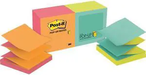 Post-it R330-N-ALT Original Pop-up Refill, Alternating Cape Town Colors, 3 x 3, 100-Sheet, 12/Pack