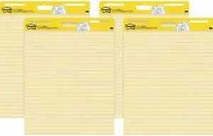 Post-it 561 VAD 4PK Self-Stick Easel Pads, 25 x 30, Yellow, 30 Sheets, 4/Carton