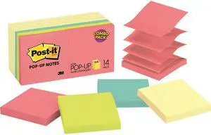 Post-it R330-14YWM Original Pop-up Notes Value Pack, 3 x 3, Canary Yellow/Cape Town, 100-Sheet