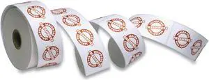 Iconex ICX90232497 Tamper Seal Label, 1.88 x 6, Red/White, 500/Roll, 4 Rolls/Carton